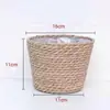 Atacado de Fabricante Transfronteiriço Cestas de Flores e Vasos de Flores Tecidos de Rattan e Junco, Itens de Decoração para Casa de Boca Larga, Vasos para Plantas Suculentas de Interior