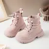 Botas Martin para niños Botas amarillas de suela blanda para niños 2025 Otoño Nuevo Botines de tobillo bajos Botas casuales de cuero para niñas