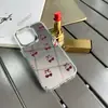 Popular Diseño de Cerezas de Pantalla Completa Estilo Japonés y Coreano Adecuado para iPhone 16, Funda Dura Antideslizante de Cobertura Total, Hermosa Funda de Teléfono con Agujero Grande para Apple 17