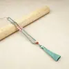 Corda de pingente estilo étnico tecida à mão franja de fio de algodão esfregado à mão peça de mão corda de pescoço corda de pingente corda