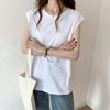 Playera Blanca sin Mangas para Mujer Holgada 2025 Verano Nueva Moda Chaleco Negro Playera Top de Estudiante Ropa Exterior Ins