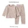 Conjunto de ropa de casa para niños y niñas, pijama infantil de otoño, ropa de casa de otoño e invierno para niñas, conjunto de pijama medio polar para bebé