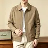 Jaqueta masculina estilo old money transfronteiriça, nova jaqueta cardigã casaco de cor sólida versátil para outono, vestuário masculino