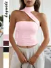 Sutiã de Tiras Decotado Estilo Francês para Mulheres, Estilo Verão Hot Girl, Barra Irregular, Top Camisola Outerwear Pura Desejo