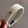 Faixa de Cabeça de Feltro Dourada Maillard para Outono e Inverno para Mulheres, Faixa de Cabeça de Alta Qualidade com Aba Larga e Coroa Alta para Pressionar o Cabelo, Faixa de Cabeça para Lavar o Rosto, Acessório de Cabeça