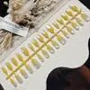 ColeçãoConjunto de 30 Peças de Unhas Usáveis com Pedras de Vidro e Efeito Olho de Gato, Toque de Luxo, Efeito Iluminador, Arte de Unhas Simples, Unhas Pré-Fabricadas