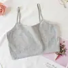 Camiseta de tirantes de desarrollo para niñas de 7 a 14 años, súper vendida en verano, camiseta de tirantes versátil de doble capa, ropa interior tipo camisola de algodón puro
