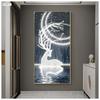 Pintura Decorativa de Ciervo con Cielo Estrellado para Entrada de Sala de Estar y Pasillo, Pintura Colgante de Porcelana de Cristal de Lujo Ligero, Pintura de Porcelana de Cristal