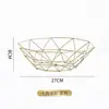 Cesta de frutas de polígono creativo de diez esquinas con forma de diamante, plato de frutas de personalidad moderna, cesta hueca de hierro para el hogar, almacenamiento con control remoto