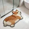 Tapete de Chão de Lama Diatomácea com Desenho de Animal para Banheiro, Absorvente de Água, Tapete de Pé Antiderrapante para Entrada, Resistente à Sujeira, Resistente ao Desgaste, Tapete de Fácil Cuidado