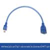 0,3 metros de áudio do carro transparente azul mãe USB para 5p cobre blindado linha de dados T mini USB virar para mãe USB
