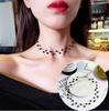 Corrente de clavícula curta coreana de verão 2018 Nova Moda Corrente de pescoço de cristal gola feminina gargantilha