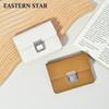 Cartera de estilo coreano para mujer, mini billetera de nicho, sencilla, portátil, elegante, con hebilla de metal, tarjetero, billetera de estudiante de moda para mujer