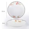 Fucai Nova Porcelana Óssea Qingyou Yiren Tigela de Borda Prato de Borda Prato Ruyi Prato de Peixe Prato de Sabor Conjunto de Panela Pequena com Colher e Combinação