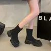 Botines de suela gruesa para mujer, estilo coreano, nueva colección otoño/invierno 2026, botas de ajuste ceñido, estilo británico retro, forrados de felpa, botas Martin, botas Chelsea