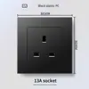 Hong Kong y Macao Enchufe USB Británico 13A con Enchufe de Carga Rápida Tipo-C Interruptor de Luz Estándar Británico Panel de Plástico Negro