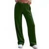 Pantalones Casuales de Pierna Ancha Rectos Sueltos de Cintura Alta con Cordón Estilo Europeo y Americano Pantalones de Chándal Deportivos de Color Sólido Simples para Mujer