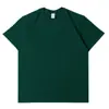 Camiseta Casual Masculina de Manga Curta 230G Algodão Peso Alto Tubo Contínuo Sem Costura Tecida Camisa Base Masculina de Manga Curta Camiseta Masculina e Feminina