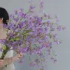 Ramos de Jazmín y Orquídeas de Seda Sintética de Alta Calidad para Paisajismo de Bodas, Adornos de Flor de Cerezo, Arreglos Florales de Mesa para Sala de Estar