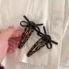 Pinza para el Cabello de Lujo Estampado de Leopardo Retro con Lazo Pinza para el Flequillo para Mujeres 2025 Nuevo Dulce y Fresco Sexy Clip Lateral Clip Hecho a Mano