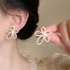 Brincos de Pérola Elegantes Estilo Coreano Francês Agulha de Prata 925 Brincos de Alta Qualidade Coração Flor Versáteis para Mulheres Atacado