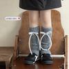 Botas y Calcetines para Niños con Lazo, Calcetines Holgados Acanalados de Otoño e Invierno, Calentadores de Pantorrilla Gruesos de Lana Estilo Coreano
