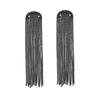 Suministro transfronterizo de pendientes largos con borlas negras de electroforesis de alta calidad para mujer, tendencia de personalidad, pendientes de diamantes, accesorios para la oreja