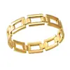 Pulsera de Acero de Titanio, Nuevo Modelo de Nicho, Popular en Europa y América, Transfronteriza, Color Acero, Calada, Pulsera de Metal Cuadrada para Niña