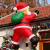 Decorações Infláveis de Papai Noel Escalando Parede para o Natal em Shoppings Centers Externos, Modelos a Ar, Enfeites de Atmosfera, Enfeites de Cenário