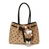 Bolso de mano retro con estampado de leopardo Maillard para mujer, estilo coreano, bolso de hombro versátil, gran capacidad, de mano, bajo el brazo, bolso para el trabajo