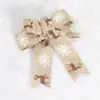 Nuevo lino estampado asta de alce lazo 18*20cm Corona de árbol de Navidad ratán diy decoraciones hechas a mano