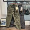 Pantalones Clásicos Engrosados Algodón Vintage OG107 Mejorado Pantalones Rectos para Hombre Verde Militar Ajustados Cónicos