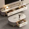 2026 Luxo Leve Estilo Rock Casa Moderno Minimalista Apartamento Pequeno Combinação Oval Mesa de Centro Ecológica Armário de Sala de Estar Tipo de Piso