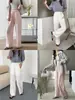 Pantalones Rectos de Lino Lyocell Tencel 2026 para Mujer, Ligeros Transpirables de Primavera/Verano, Corte Holgado Adelgazantes Casuales Largos