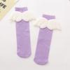 Primavera Otoño e Invierno Calcetines Apilables para Niños Coreanos Creativos Lindos para Niña Color Sólido Alas Calcetines Medios para Bebé Niños Calcetines de Princesa