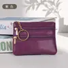 Porta-moedas com Fivela de Metal para Mulheres, Carteira Curta, Couro PU Liso de Cor Sólida, Porta Cartões e Moedas com Zíper de Grande Capacidade com Botão de Pressão