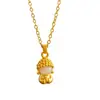 Jade Areia Dourada Rosto Auspicioso Bodhisattva Guanyin Pingente Estilo Chinês Traga Fortuna Homemzinho Dourado Gentil e Fofo Colar Fashion de Alto Padrão