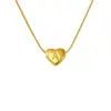 Collar Personalizado de Fábrica Europeo y Americano Transfronterizo de Acero Inoxidable con 26 Letras Inglesas para Mujer Colgante de Acero de Titanio de Alta Gama Chapado en Oro de 18K
