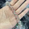 Serie navideña, cuentas de vidrio transparente pintadas a mano, cuentas sueltas, regalo de árbol de Navidad, collar de cuentas, pulsera, accesorios