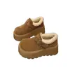 Zapatos de algodón estilo Birkenstock de suela gruesa para mujer, nueva colección invierno 2026, con forro de felpa añadido, suelas más gruesas, diseño que aumenta la altura y efecto adelgazante, botas de nieve con plataforma estilo Birkenstock para mujer