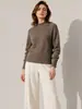 Suéter de Cachemira Tejido de Punto con Cuello Semialto para Mujer, Otoño/Invierno 2026, Suéter de Lana de Manga Larga de Capa Base Engrosada