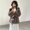Ropa de abrigo de pelo para niñas Zorro sintético Mono Niña Divina Tallas Medianas y Grandes Ropa de abrigo de pelo para niños Ropa de abrigo de invierno para niños