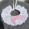 Lindo collar babero para gato, perro, toalla antideslizante, babero de peluche, bufanda de cuello redondo, babero de encaje dulce