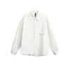 Roupas Masculinas North Boundary 2025 Outono e Inverno Nova Camisa com Borda Crua Desfiada Masculina Retrô Cor Sólida Manga Longa Jaqueta para Casal