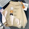 Moletom com Capuz de Algodão Casual com Estampa Divertida de Gato Preto para Homem/Mulher