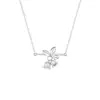 Colar de Lírio-do-Vale Prata para Mulheres Prata de Lei S925 Moda Design de Nicho Luxo Leve Versátil Pingente de Flor Corrente de Clavícula