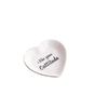 Bandeja de Joyería con Forma de Corazón de 10 cm con Letras, Bandeja para Anillos de 4 Pulgadas, Plato de Cerámica para Joyería y Pendientes, Porcelana Blanca