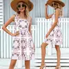 Vestido de Alça Estampado Slim-Fit Moda Europeia e Americana Amazon Transfronteiriço 2026 para Mulheres