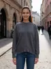 Suéter de punto grueso de cuello redondo, suelto y versátil para mujer, estilo ruso y europeo/americano, para usar como prenda exterior en otoño e invierno