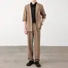Conjunto de Traje Casual para Hombre Estilo Coreano Corte Delgado Tendencia Ins Versátil Formal de Negocios Entrevista Trabajo Chaqueta de Traje Pequeña